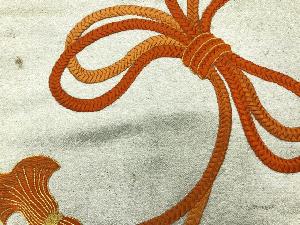 アンティーク　組紐模様刺繍名古屋帯